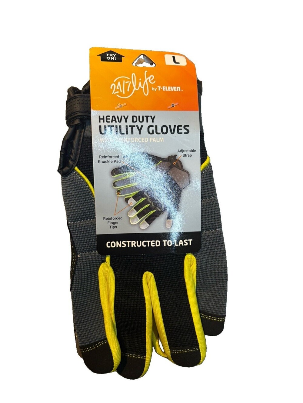 (A2) AirLife T-Eleven Heavy Duty Utility Work Gloves Reinforced Palm Yellow L